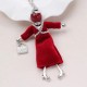 Kette mit Puppenanhänger Vinatage Kleid– Ein echter Blickfang! Rot