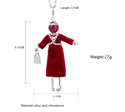 Kette mit Puppenanhänger Vinatage Kleid– Ein echter Blickfang! Rot Kette mit Puppenanhänger Vinatage Kleid– Ein echter Blickfang! Rot