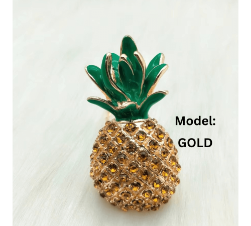 Brosche Ananas Brosche – Goldgrüne Strass Anstecknadel für Damen Exklusive Vintage  Ein Statement Schmuckstück
