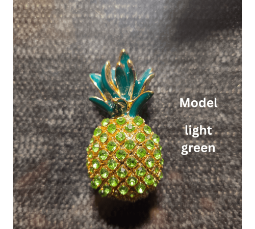 Brosche Ananas Brosche – Goldgrüne Strass Anstecknadel für Damen Exklusive Vintage  Ein Statement Schmuckstück