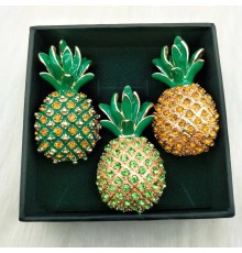 Brosche Ananas Brosche – Goldgrüne Strass Anstecknadel für Damen Exklusive Vintage  Ein Statement Schmuckstück