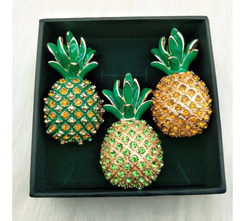 Brosche Ananas Brosche – Goldgrüne Strass Anstecknadel für Damen Exklusive Vintage  Ein Statement Schmuckstück