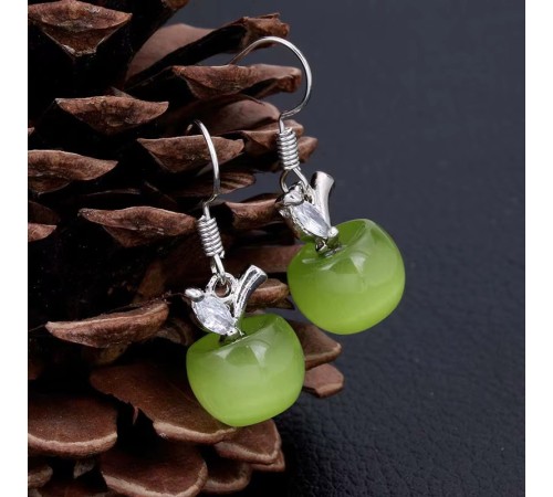 Ohrringe Silber mit Opal & Zirkonia Elegante Apfel Ohrringe Silber mit Opal & Zirkonia Elegante Apfel