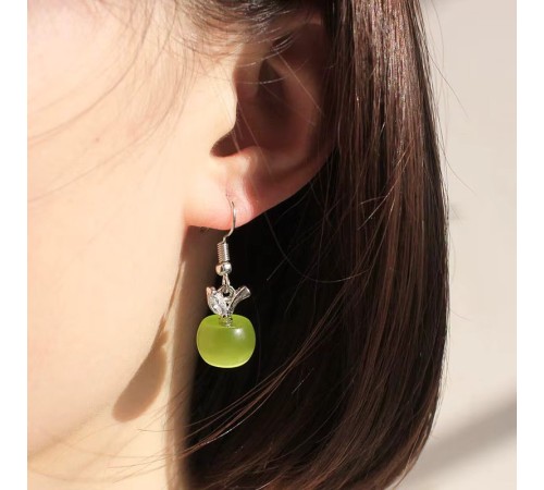 Ohrringe Silber mit Opal & Zirkonia Elegante Apfel Ohrringe Silber mit Opal & Zirkonia Elegante Apfel
