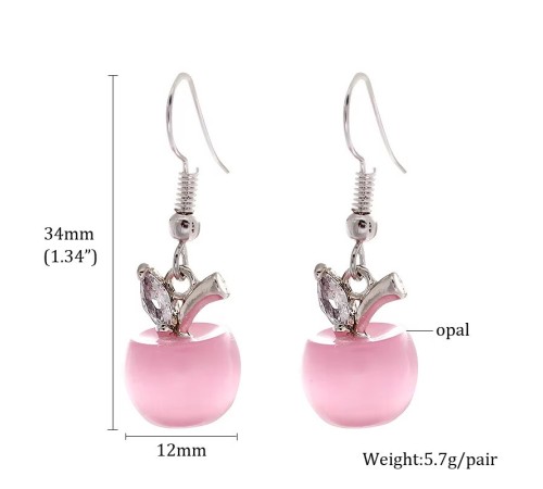 Ohrringe Silber mit Opal & Zirkonia Elegante Apfel Ohrringe Silber mit Opal & Zirkonia Elegante Apfel