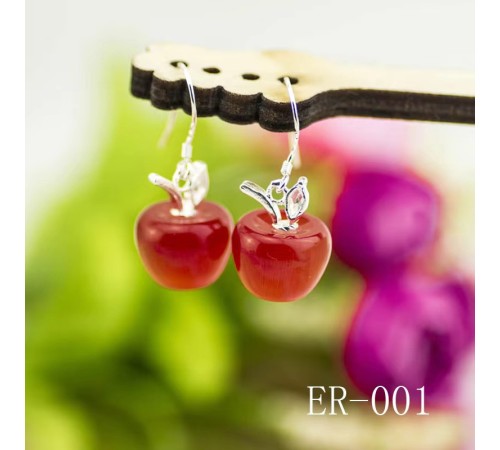 Ohrringe Silber mit Opal & Zirkonia Elegante Apfel Ohrringe Silber mit Opal & Zirkonia Elegante Apfel