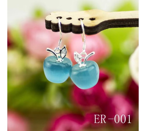 Ohrringe Silber mit Opal & Zirkonia Elegante Apfel Ohrringe Silber mit Opal & Zirkonia Elegante Apfel