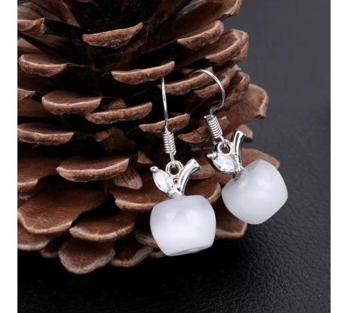 Ohrringe Silber mit Opal & Zirkonia Elegante Apfel Ohrringe Silber mit Opal & Zirkonia Elegante Apfel