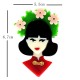 Brosche Extravagante Design Französische Style Geisha