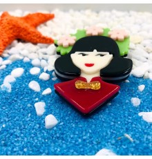 Brosche Extravagante Design  Französische Style Geisha