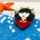 Brosche Extravagante Design Französische Style Geisha