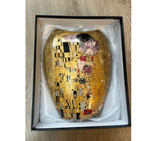 Vase Gustav Klimt  'Der Kuss' – Edle Keramikvase in Geschenkbox