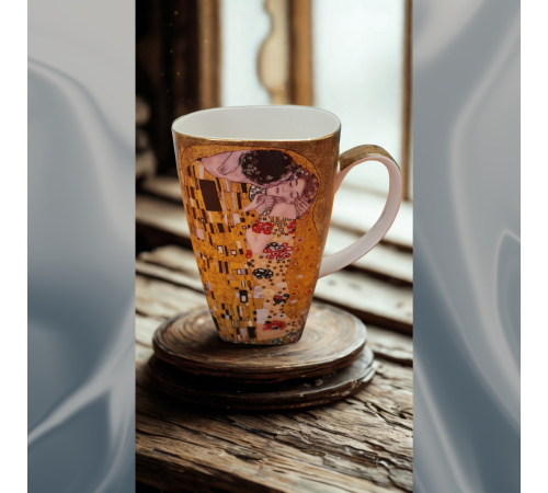 Becher Porzellan 500 ml – Klimt Der Kuss Gold