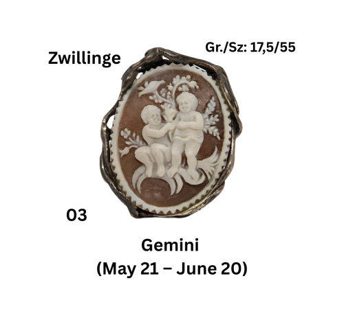 Ring mit handgeschnitzter Camee Sternzeichen