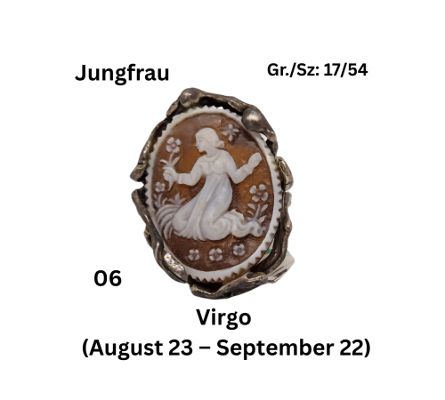 Ring mit handgeschnitzter Camee Sternzeichen