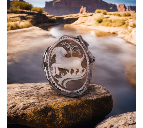Ring mit handgeschnitzter Camee Sternzeichen Ring mit handgeschnitzter Camee Sternzeichen
