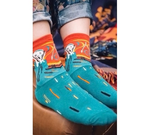 Socken Kunst-Sneaker-Socken bunt – Motive Van Gogh, Klimt, Munch & da Vinci Size 37-43 Socken Kunst-Sneaker-Socken bunt – Motive Van Gogh, Klimt, Munch & da Vinci Size 37-43