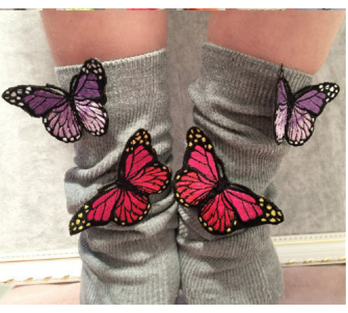 Socken mit 3D-Effekt – Schmetterlinge als Highlight! Socken mit 3D-Effekt – Schmetterlinge als Highlight!
