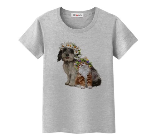 T-Shirt Hund und Katze