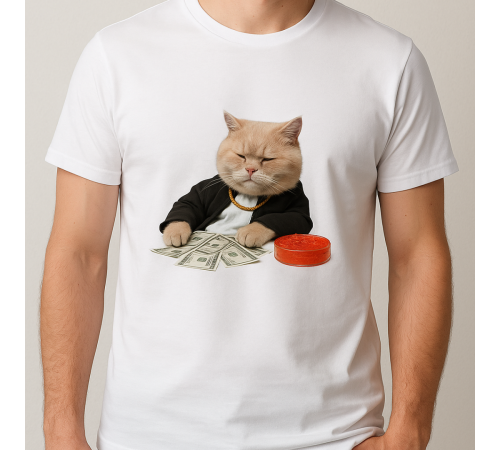 T-Shirt T-Shirt Cat Millionär T-Shirt T-Shirt Cat Millionär